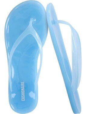 Women's Blue Rubber Splash Jelly Flip Flops With Flexible Sole Soft Sandals